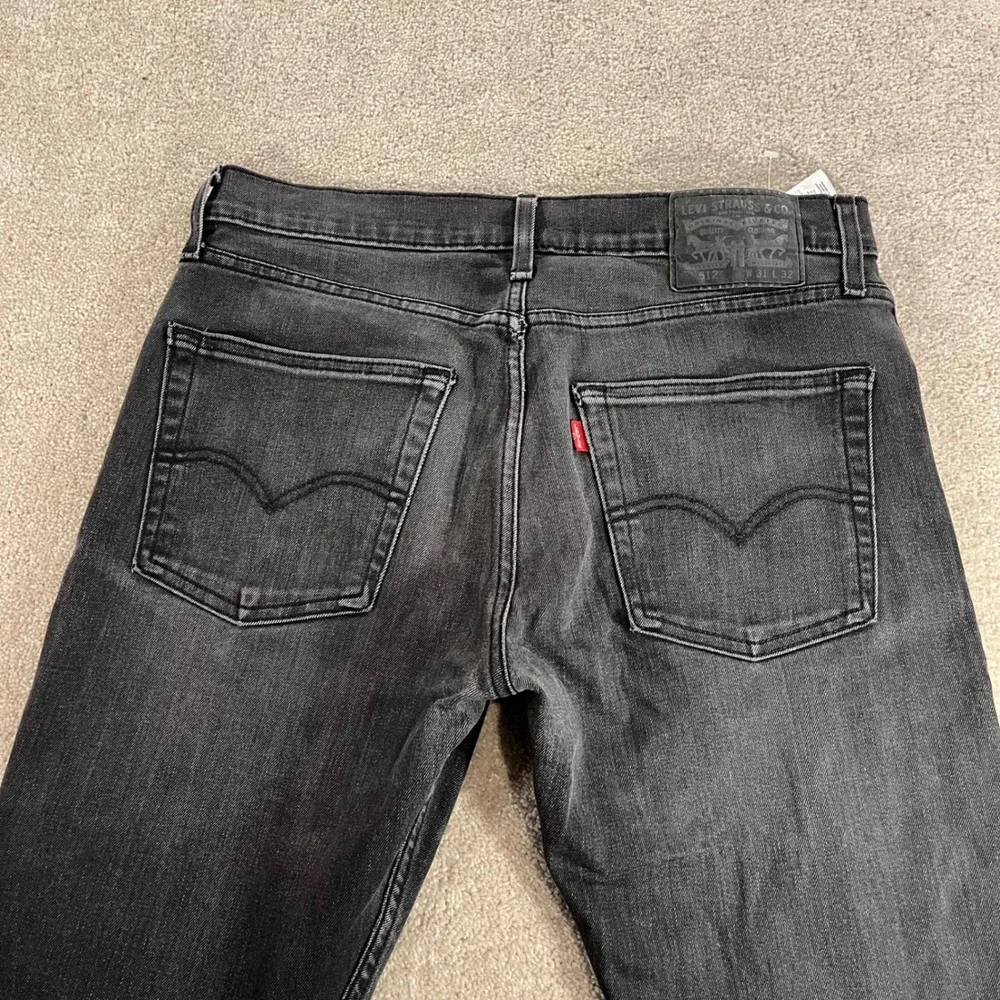 Levi's 512 Slim Fit Jeans Mens 31x32 Faded Black Stretch WaterLess